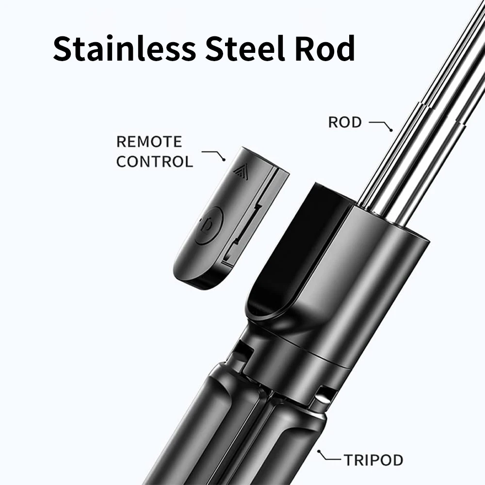Portable Wireless Selfie Stick Extendable Tripod Stand With Bluetooth Remote for iPhone Android Vlog Live Streaming Bracket - Image 3