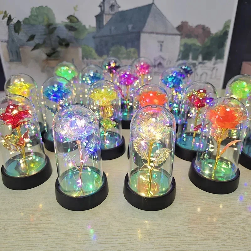 Artificial Rose Flowers Valentines Day Gift for Girlfriend Eternal Rose LED Light - Image 6