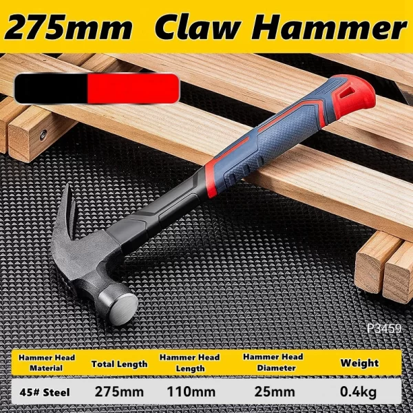 Multifunctional Claw Hammer Ramshorn Nail Hammer Engineering Handle Lightweight - Image 9
