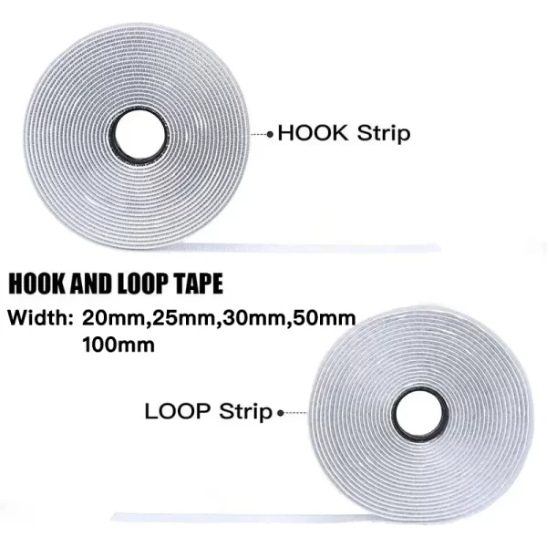 1-10M Velcros Self Adhesive Hook and Loop Tape Fastener House Diy Magic Tap Auto Double Sided Roll Strong Glue Home Strap Strips - Image 2