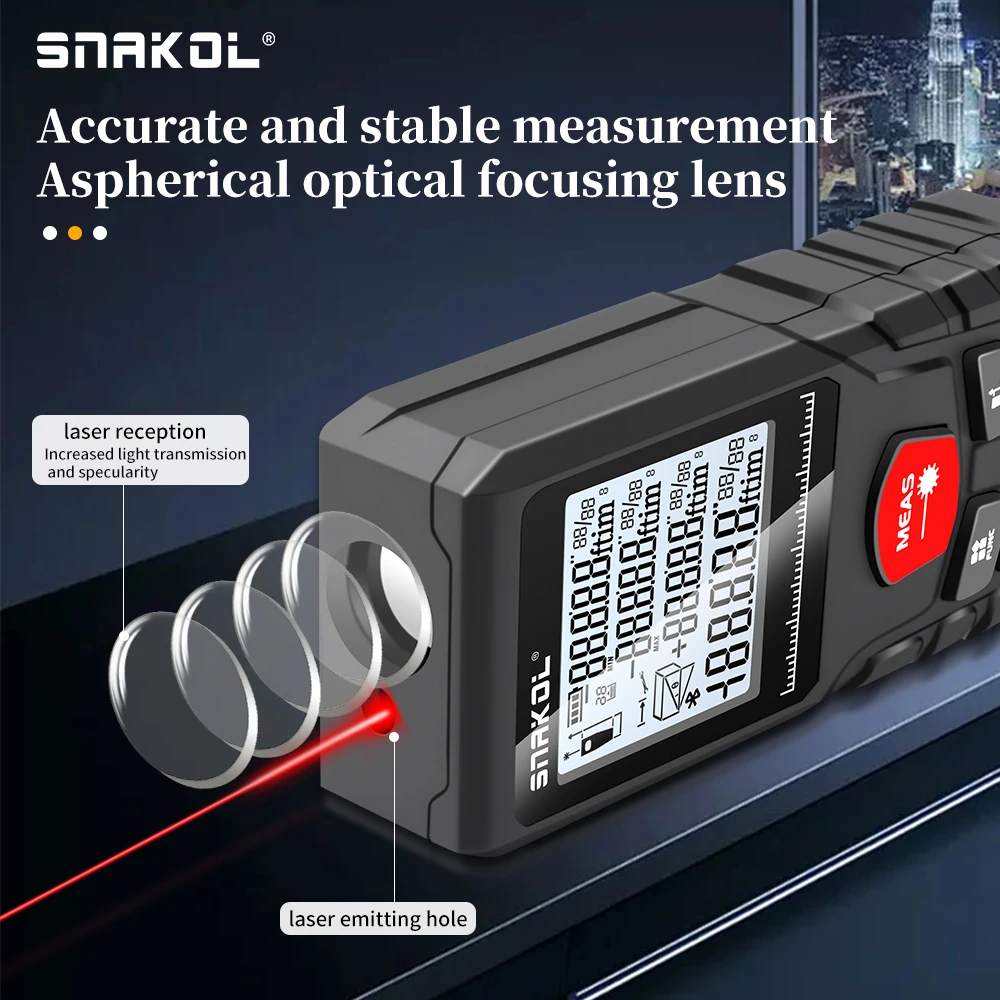 Snakol Laser Distance Meter 50m 70m 100m 120m Rangefinder Profesional Range Finder Digital Tape Measure - Image 4