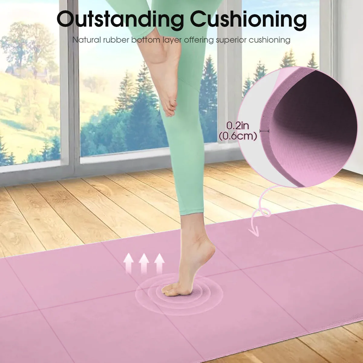 Yoga Mat Pilates Fitness Mat 3/4/6mm Thicknes Non Slip Yoga Cushion - Image 5