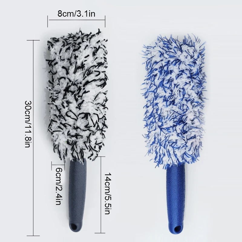 SEAMETAL Plush Car Wheel Hub Brush Anti-Slip Plastic Handle Auto Wheel Tire Rim Brush Cleaning Tool Car Washing Accessories - Image 6