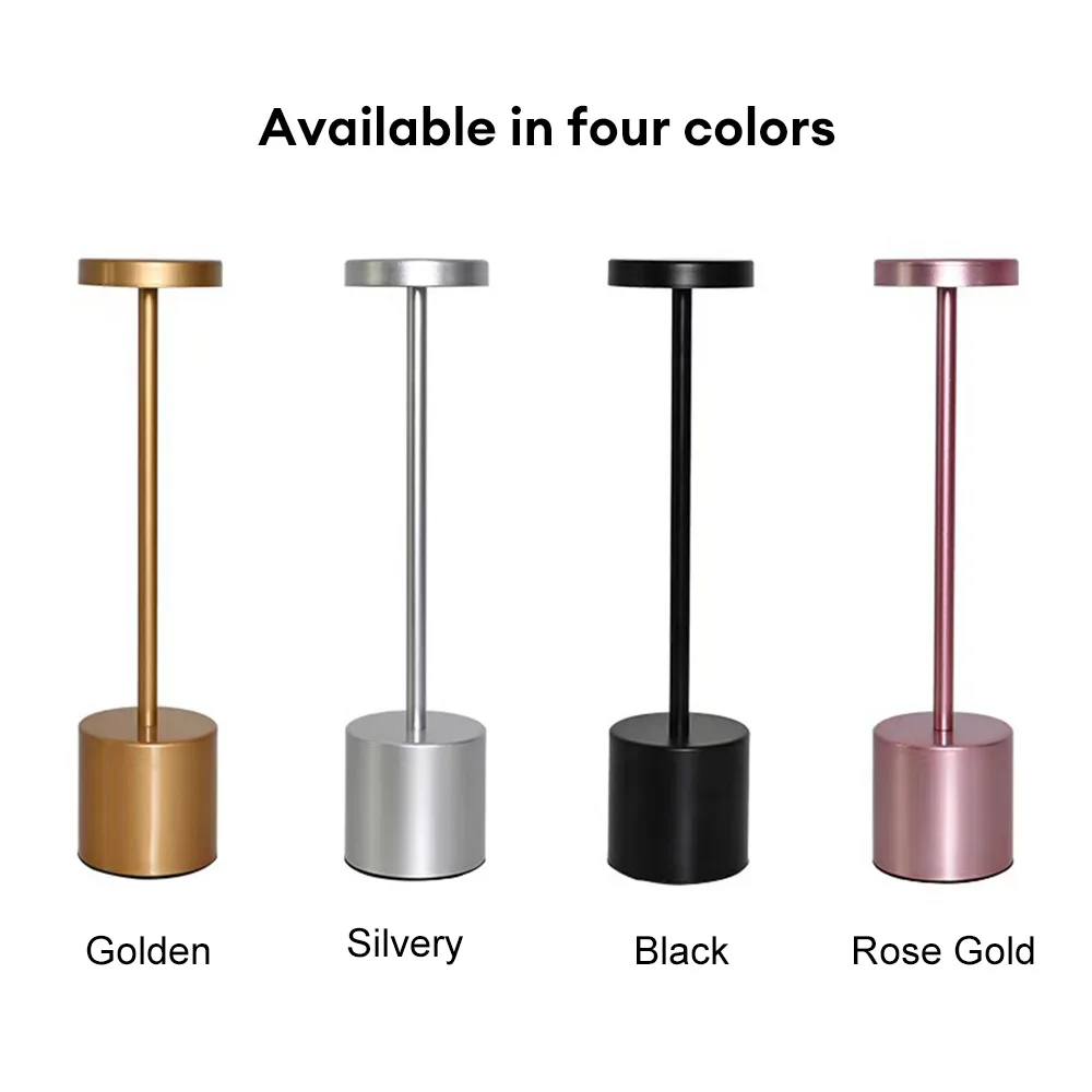 Classic Table Lamp USB Rechargeable Night Light Stepless Dimming Touch Desk Lamp 3 Colors - Image 25