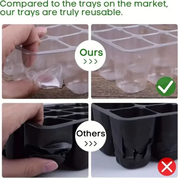 12-well Plastic Seedling Pot Succulent Sowing Seedling Box - Image 6