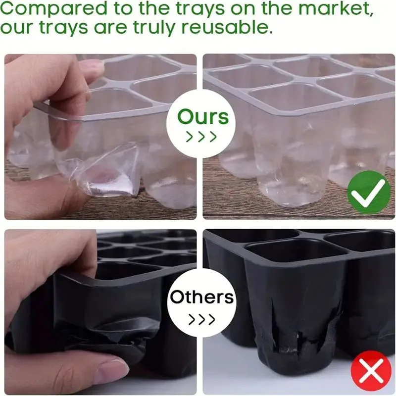 12-well Plastic Seedling Pot Succulent Sowing Seedling Box - Image 6