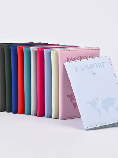 Lover The World Map Passport Cover Hot Stamping Simple Plane Women Men Travel Passport  Case