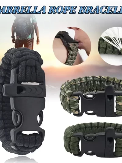 1 Outdoor Emergency Lifesaving Hand Rope Seven Core Umbrella Rope High Score Whistle Bracelet Wristband Survival Bracelet Hand W