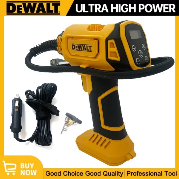 Dewalt Air Compressor Automatic Tire Inflator Cordless Rechargeable Handheld Electric Pump with Digital Pressure Gauge