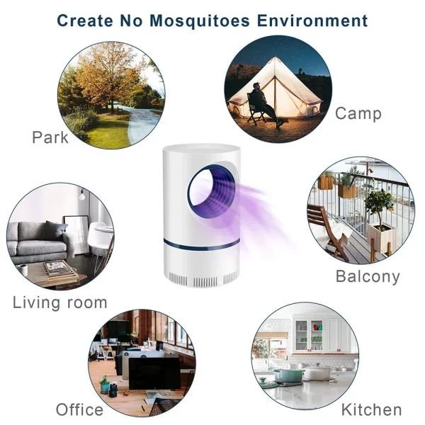 Electric Fly Bug Mosquito Insect Killer LED Light Trap with USB Power Supply and Adapter - Image 4