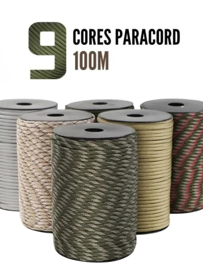 100M 550 Military Standard 9-Core Paracord Rope 4mm Outdoor Parachute Cord