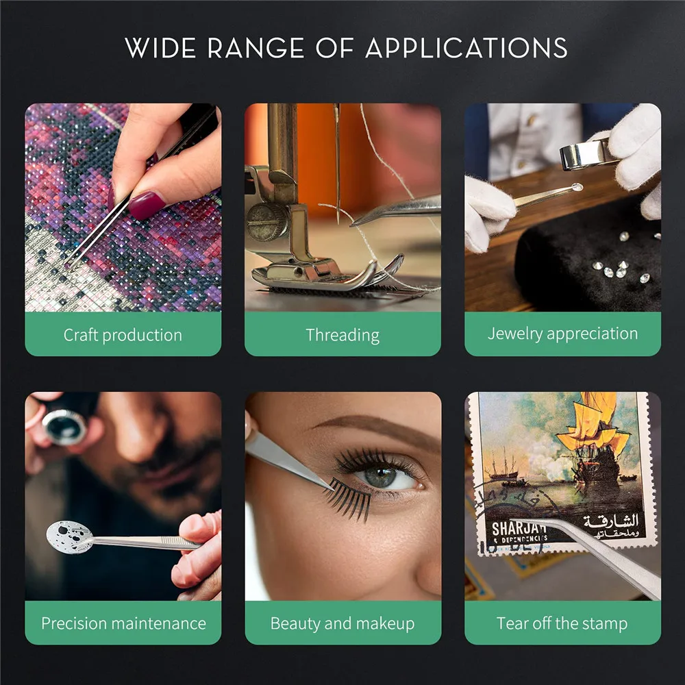 16CM Professional High Precision Stainless Steel Jewelry Tweezers - Image 6