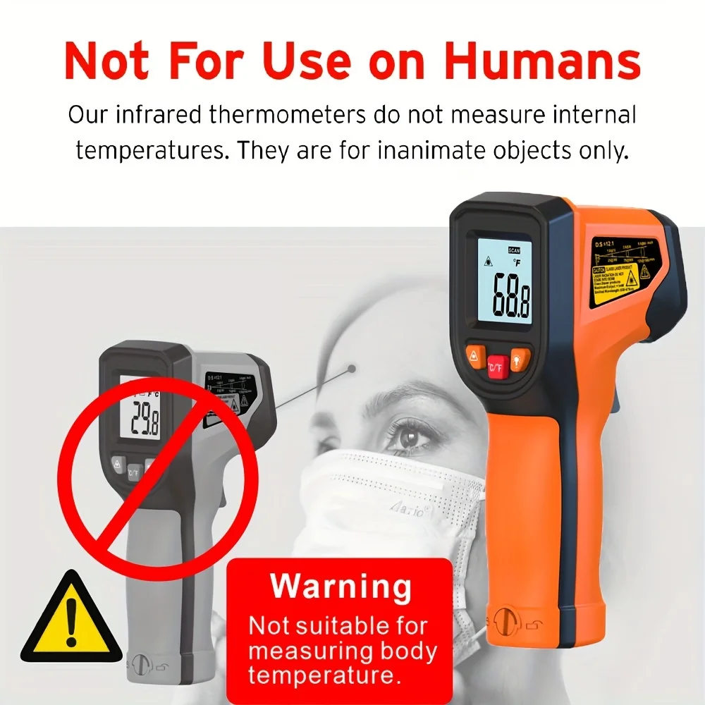 NJTY T600T600A Laser Temperature Gun Infrared Thermometer Sensor Handheld Non-contact IR LCD - Image 11