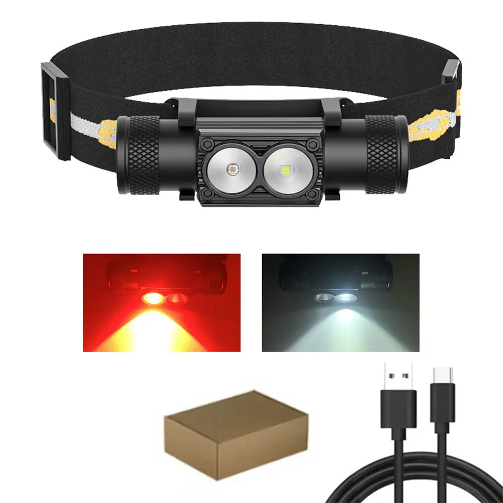 Newest LED Mini Headlamp High Power White Red Headlight 18650 Rechargeable USB Type-C - Image 8