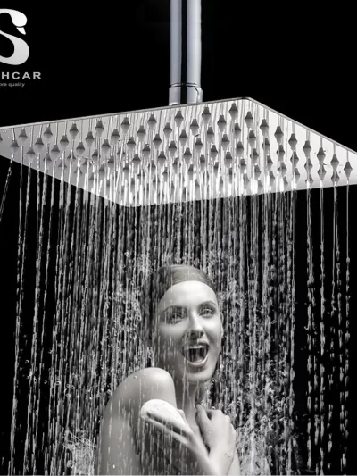 Bathroom Shower Head Chrome Ultrathin Rainfall Bath Head Wall Mounted Stainless Steel Bathroom Shower Accessories