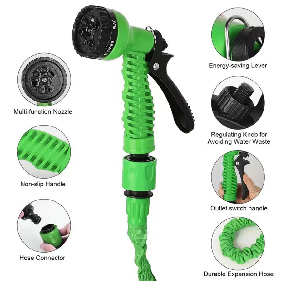 Retractable Magic Garden Hose High Pressure Car Wash Water Gun Watering Device - Image 26