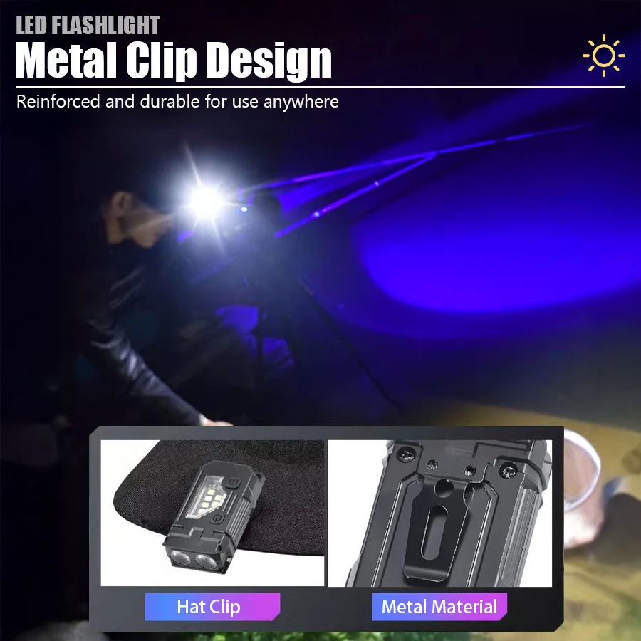 XIWANGFIRE Super Bright Pocket Torch Light LED Multifunctional Linterna Magnetic COB EDC Mini Keychain Flashlight Rechargeable - Image 40