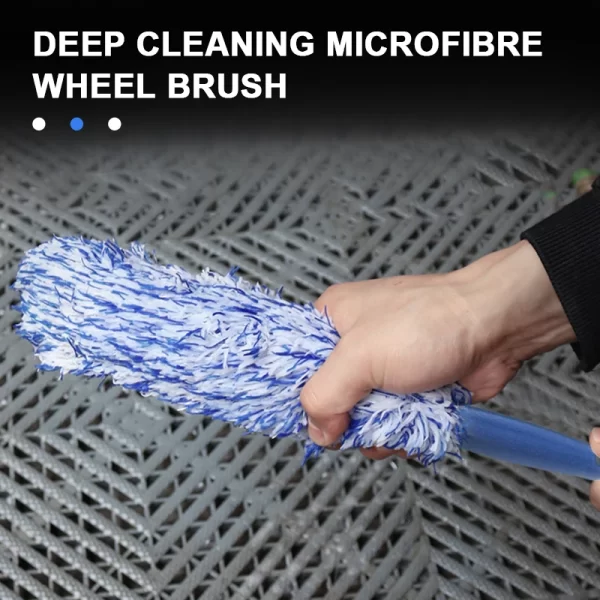 SEAMETAL Plush Car Wheel Hub Brush Anti-Slip Plastic Handle Auto Wheel Tire Rim Brush Cleaning Tool Car Washing Accessories - Image 3