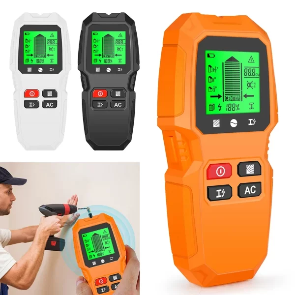 7 in 1 Smart Stud Finder Wall Scanner with LCD Display Studs Detector High Accuracy for Wood Magnetic Metal AC Wire Finding