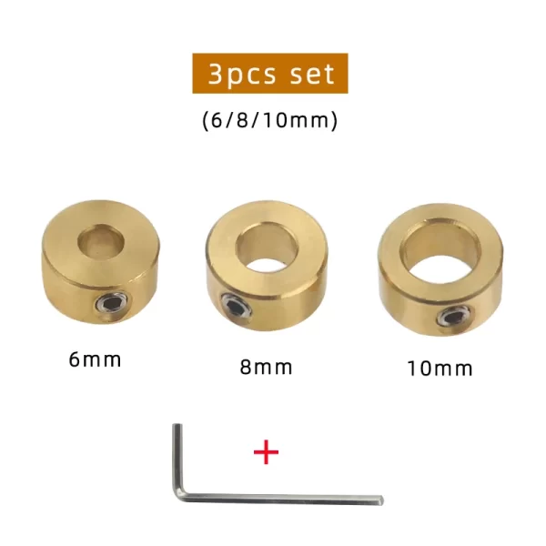 3-12mm Drill Bit Tools Brass Depth Stop Collars Ring Positioner Ring With Hex Wrench - Image 15