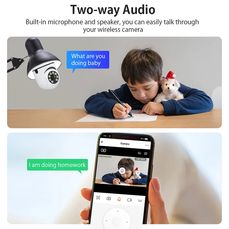 4G WiFi IP Camera E27 Bulb Cam 3MP Wireless Baby Monitor AI Tracking Security Video Surveillance Pet Cam - Image 3