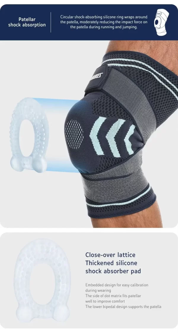 AOLIKES 1PCS Knee Brace Support Straps Knee Compression Sleeves - Image 16