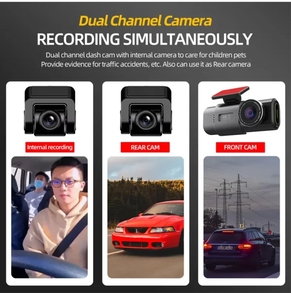 Dash Cam 4K GPS WIFI APP 24H Night Vision Mini Optional Rear Lens Dashcam Car DVR Video Recorder Camera For Car Black Box - Image 25
