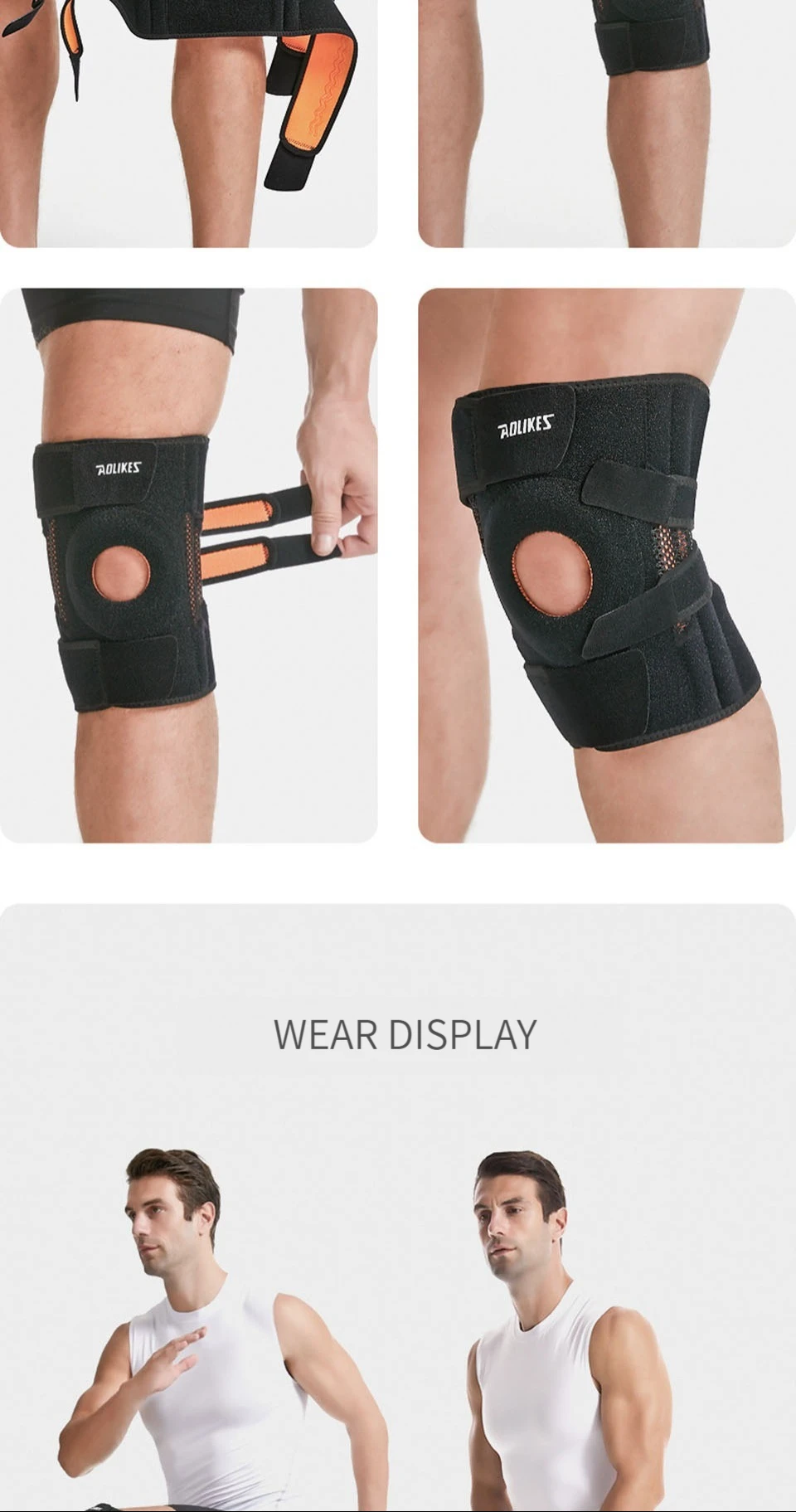 AOLIKES 1PCS NEW Knee Brace with Side Stabilizers & Patella Gel Pads,Knee Support - Image 20