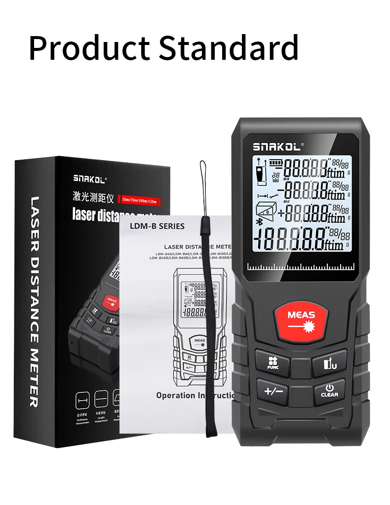 Snakol Laser Distance Meter 50m 70m 100m 120m Rangefinder Profesional Range Finder Digital Tape Measure - Image 28