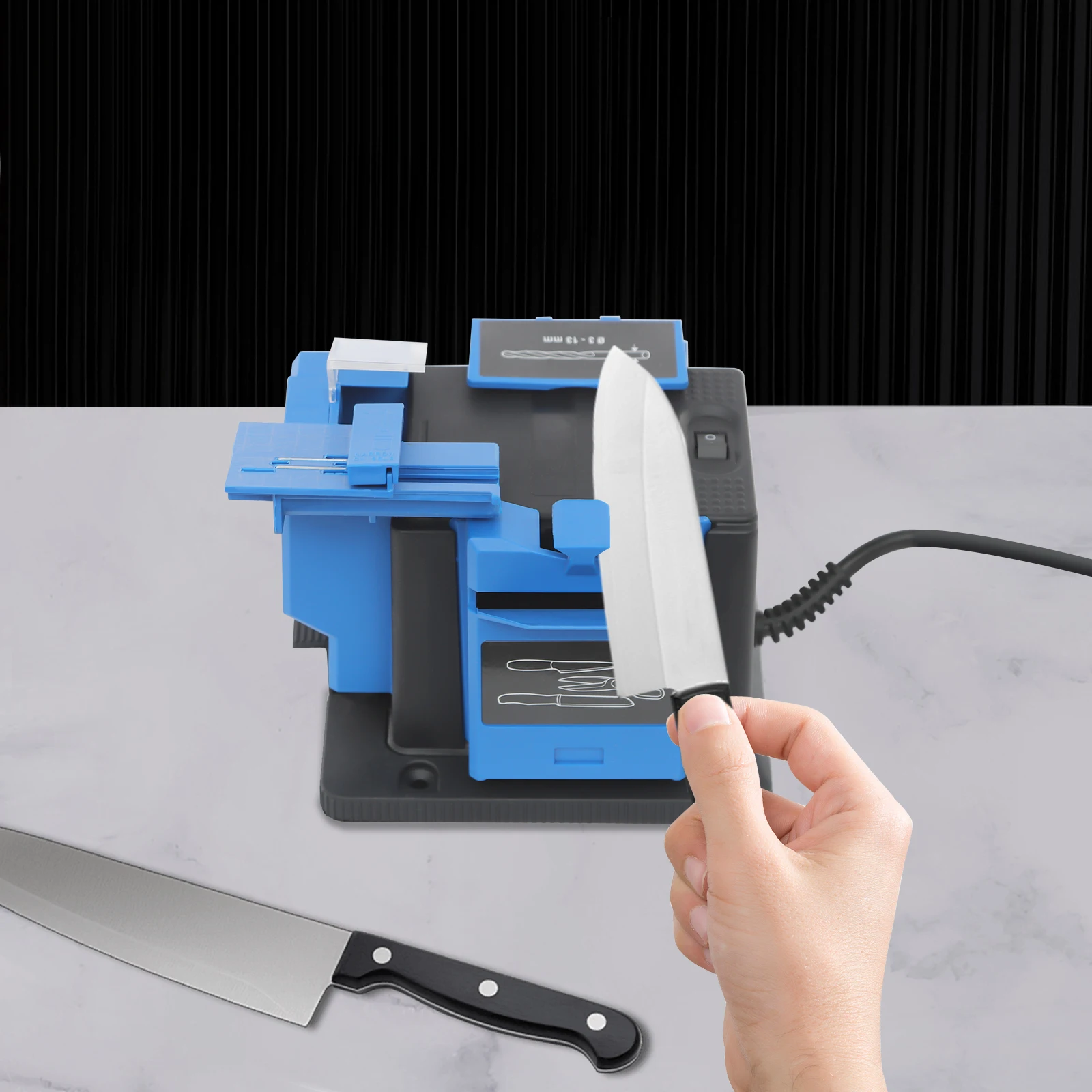 Electric Sharpening Machine, 96W 1350RPM Electric Drill Bit Sharpener, Multifunctional Knife Scissor Sharpening Tool, Adjustable - Image 11