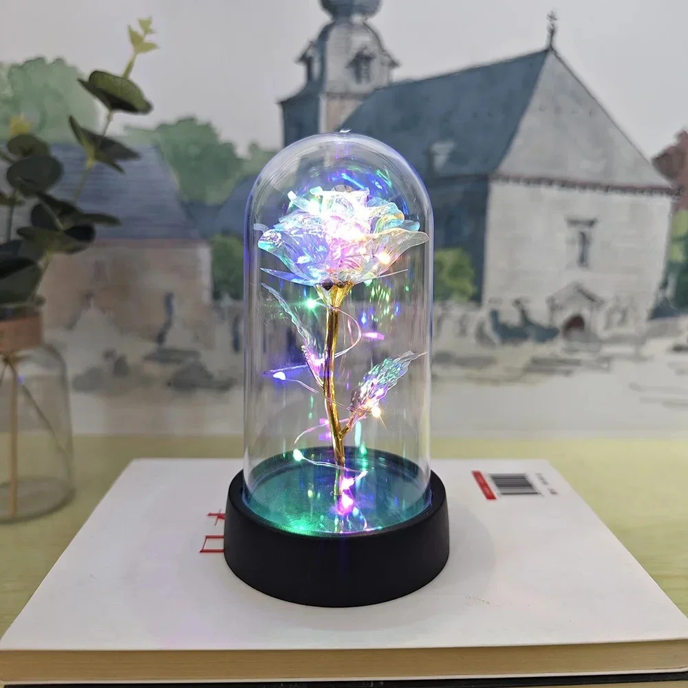 Artificial Rose Flowers Valentines Day Gift for Girlfriend Eternal Rose LED Light - Image 9