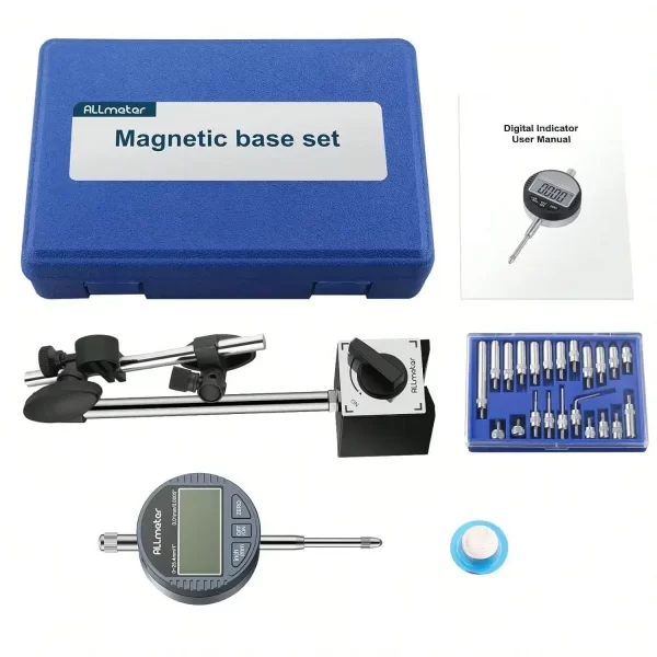 Digital Dial Indicator with Magnetic Base 0-1 Inch/25.4 mm  Conversion Auto Off Featured Measuring Tool With 22pcs Testing Tips - Image 11