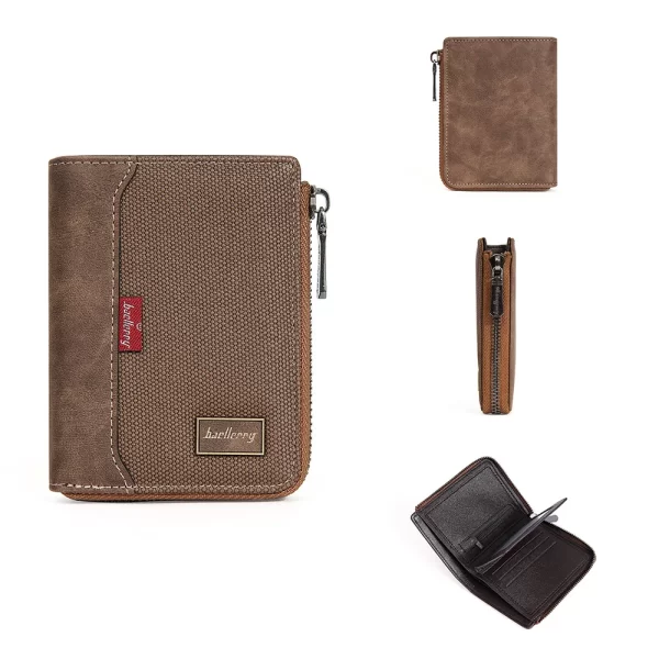 Baellerry RFID Simple Short Men Zipper Wallets Luxury Brand Card Holder Photo Holder Coin Pocket - Image 9
