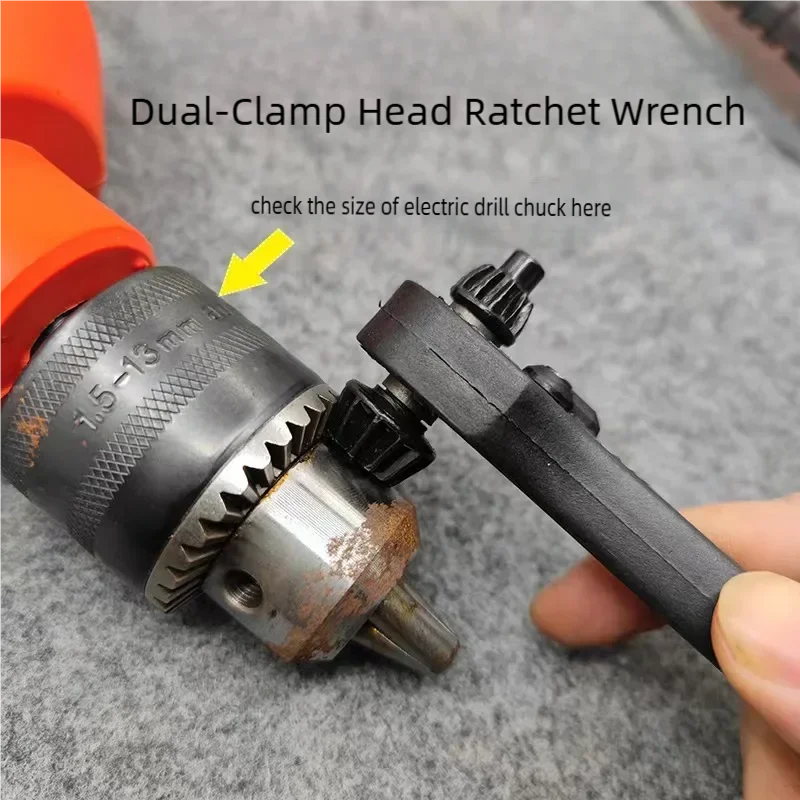 1pc Electric Drill Special Chuck Key Wrench Labor saving 2-in-1 Ratchet Quick Disassembly Three-jaw