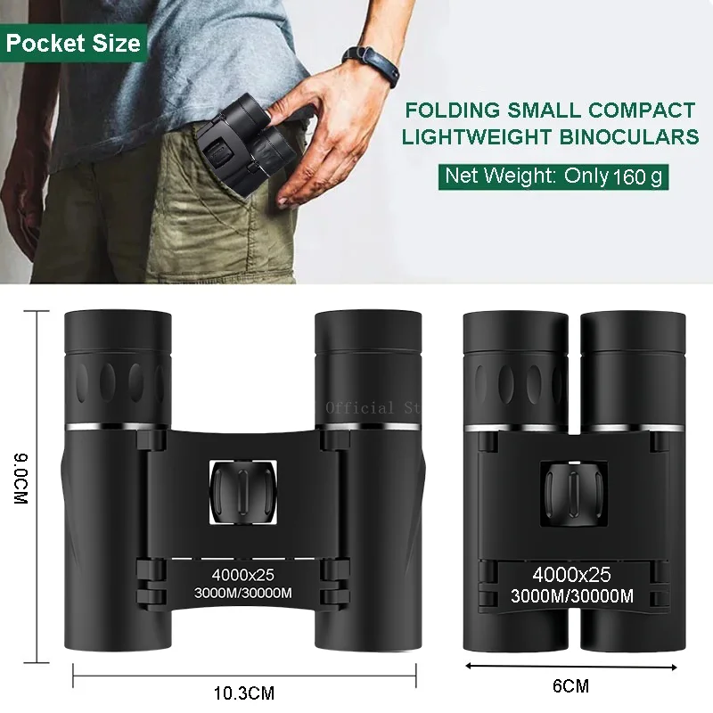 4000X25 HD Portable Powerful Binoculars Monocular Long Range BAK4 Telescope Folding Optics - Image 14