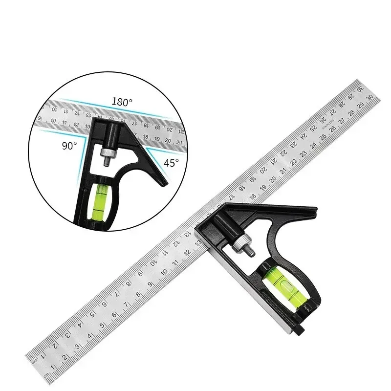 300mm Stainless Steel Angle Combination Square Ruler