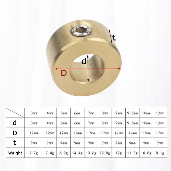 3-12mm Drill Bit Tools Brass Depth Stop Collars Ring Positioner Ring With Hex Wrench - Image 2