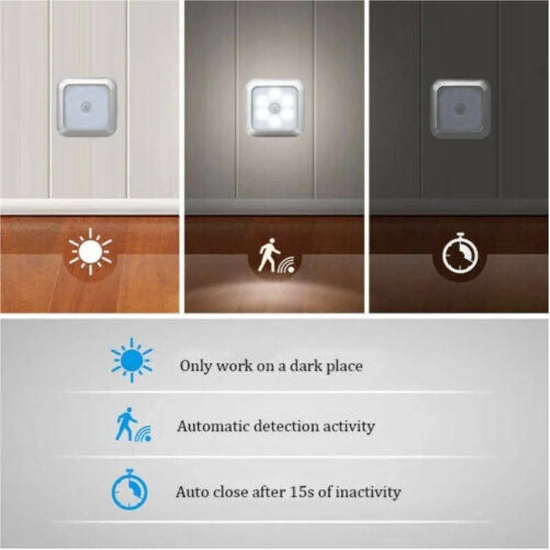 LED Night Light Smart Motion Sensor Night Light 3A Battery-powered - Image 18