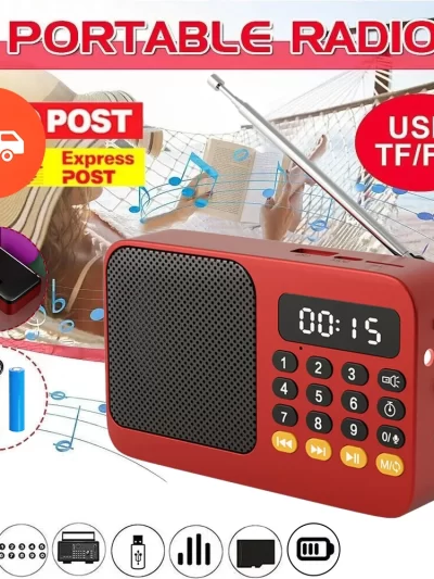 Portable Radio Music Player Handheld Rechargeable Digital FM USB TF MP3 Player Speaker