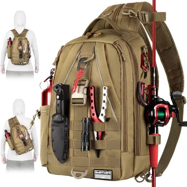 Fishing Backpack Tackle Sling Bag - Fishing Backpack with Rod Holder - Image 9
