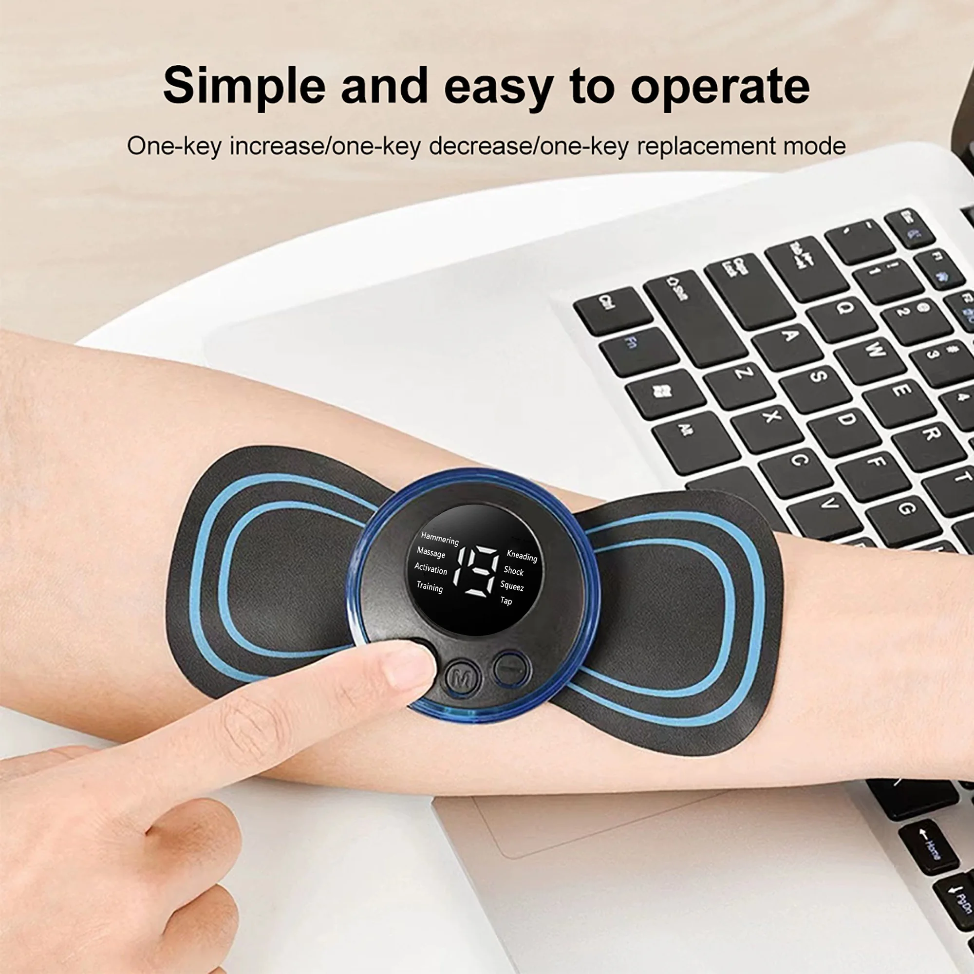 Neck Massager Mini Electric Neck Massage EMS Cervical Back Vertebra Massage Patch 8 Modes - Image 3