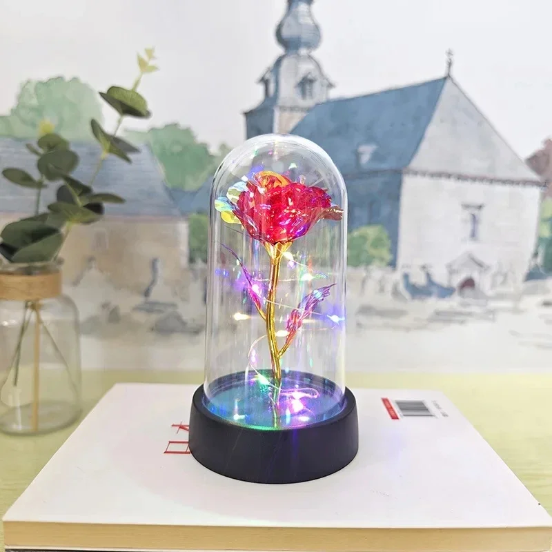 Artificial Rose Flowers Valentines Day Gift for Girlfriend Eternal Rose LED Light - Image 12
