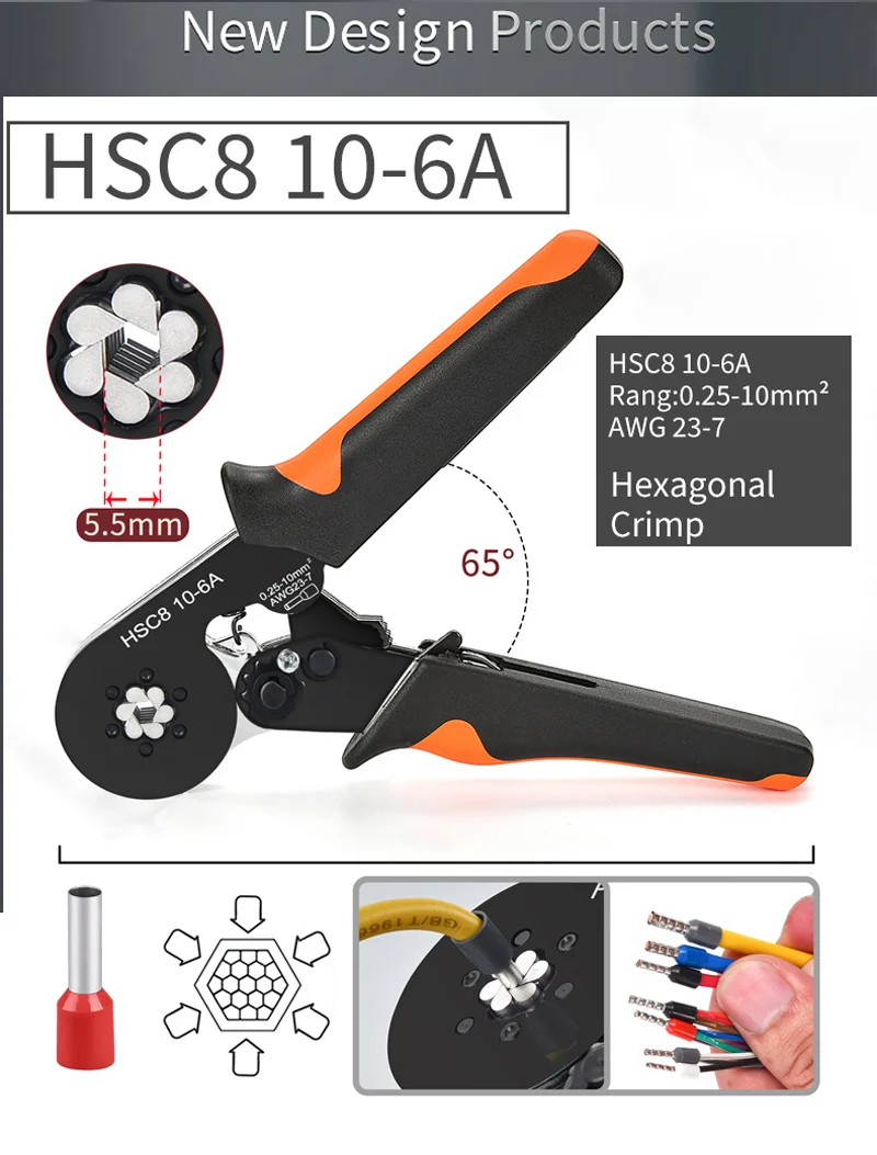 Crimping Pliers Ferrule Sleeves Tubular Terminal Tools HSC8 6-4 10-6 16-6 Wire Crimper Household Electrical Sets Terminal - Image 20