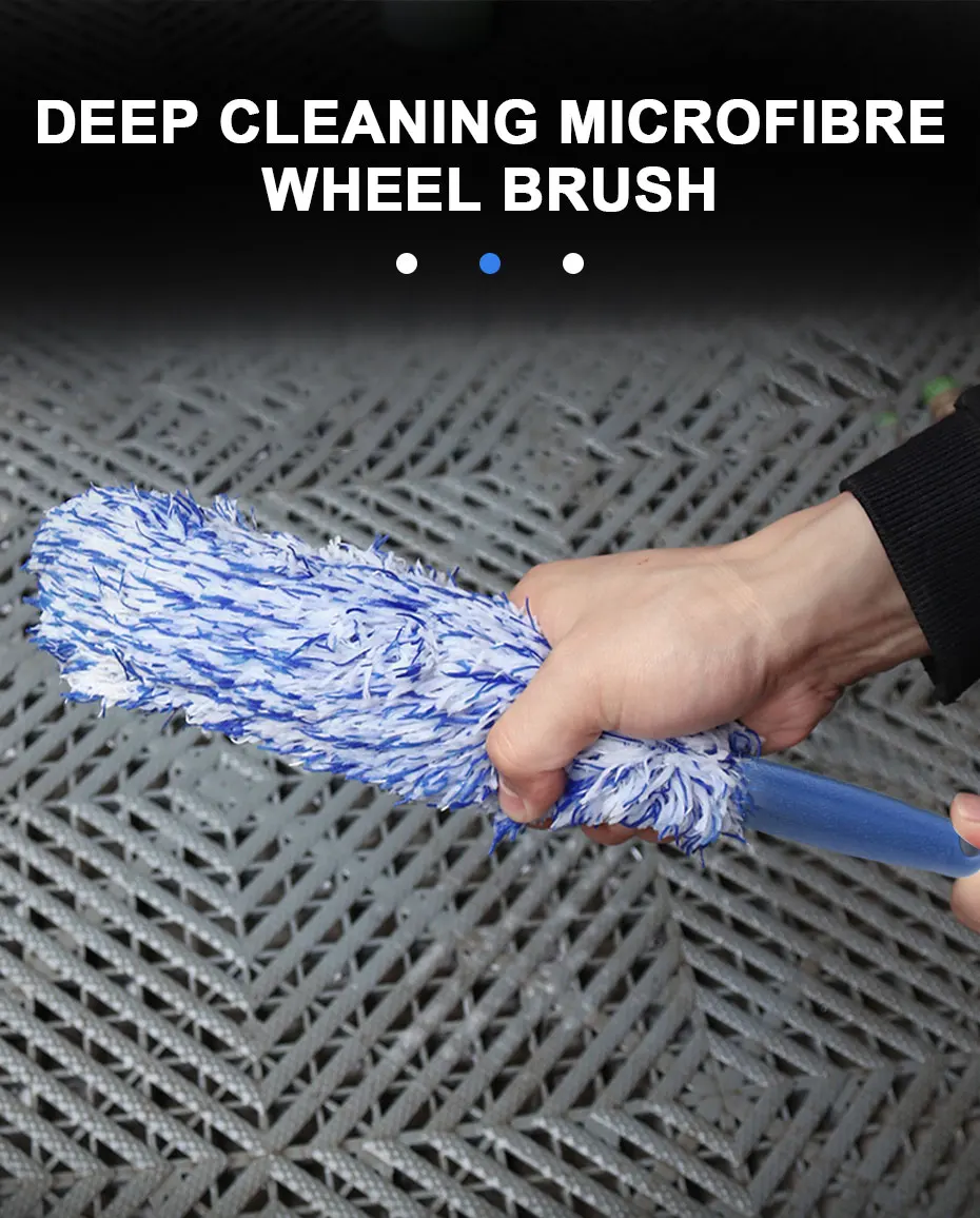 SEAMETAL Plush Car Wheel Hub Brush Anti-Slip Plastic Handle Auto Wheel Tire Rim Brush Cleaning Tool Car Washing Accessories - Image 11