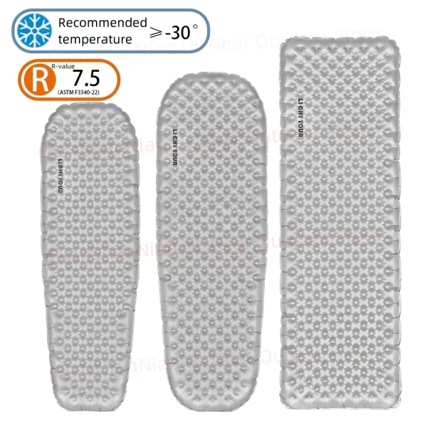 Light Tour R value 7.5 Camping Inflatable Mattress Outdoor Portable Sleeping Pad Ultralight