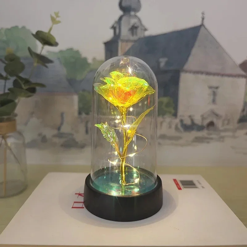 Artificial Rose Flowers Valentines Day Gift for Girlfriend Eternal Rose LED Light - Image 16