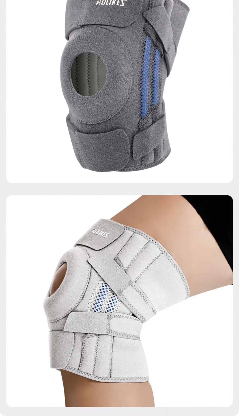 AOLIKES 1PCS NEW Knee Brace with Side Stabilizers & Patella Gel Pads,Knee Support - Image 22