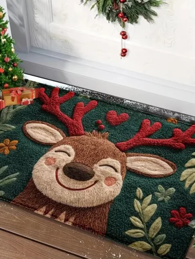 Christmas Door Mat Red Santa Claus Outdoor and indoor Gingerbread Man Carpet