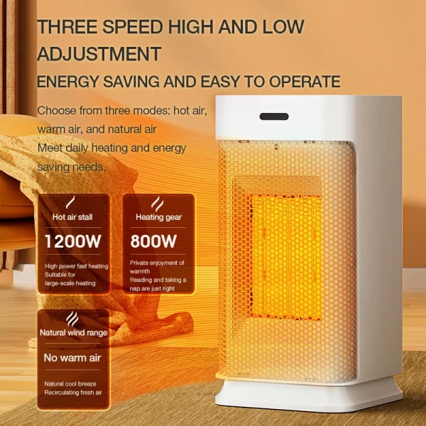 Portable PTC ceramic electric heater with multi-stage adjustment, silent, small household fan - Image 5