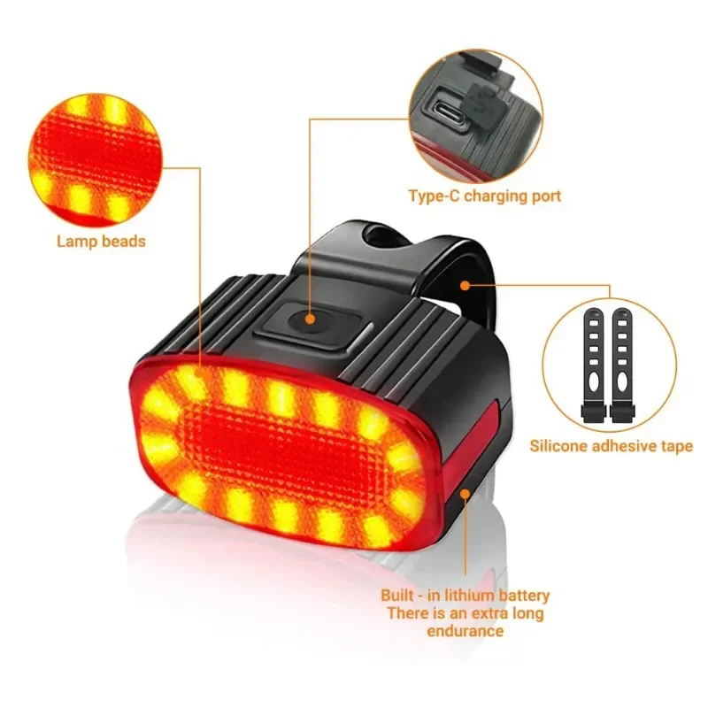Ultra-bright Bicycle Lights Suitable For Night Riding, Rechargeable Multi-mode Waterproof Taillights, Bicycle Accessories - Image 2